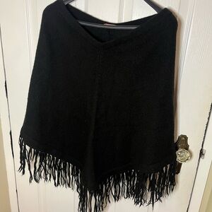 Alpaca Wool Fringe Poncho